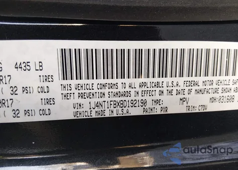 2011 Jeep Compass Sport from USA, damaged, VIN 1J4NT1FBXBD192190